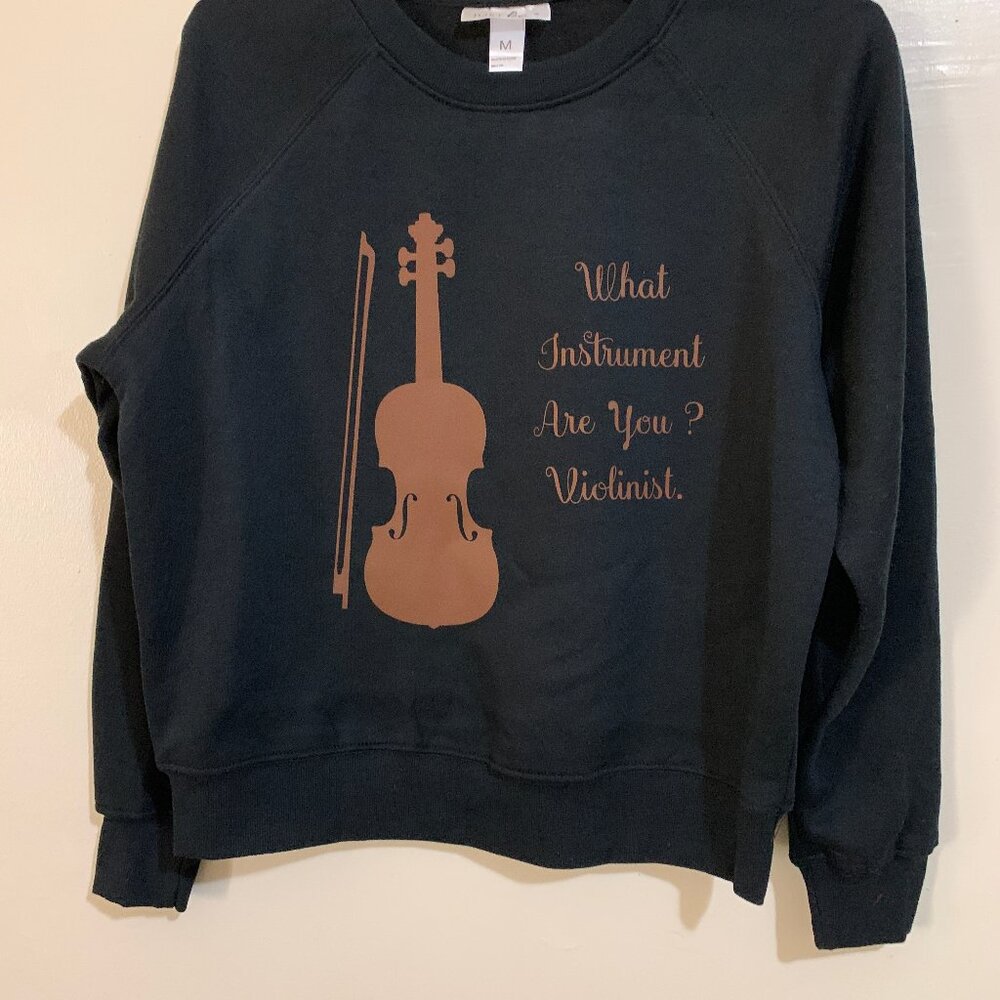 Ladies Unique Black Volin Sweatshirt Size M